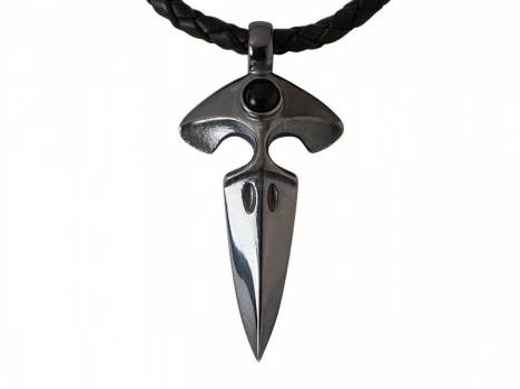 Taigakoru Raven, pendant silber, mit Gummiband