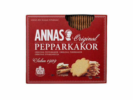 Annas Pepparkakor original 300g, die original schwedischen Pepparkakor, die in Schweden nichts mit Weihnachten zu tun haben.