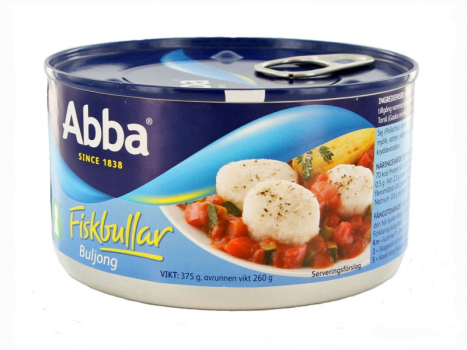ABBA, Fiskbullar Buljong 375g, Fischbällchen, geschmacklich neutraler Bestandteil für vielerlei Mahlzeiten, auch in Salaten.