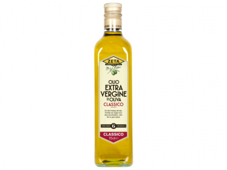Zeta, Olivolja Classico Extra Vergine 500ml, Eine frisches Extra Virgin Olivenöl mit ausgewogenem, tiefem Olivenaroma, komplex mit einem weichen Nachgeschmack.