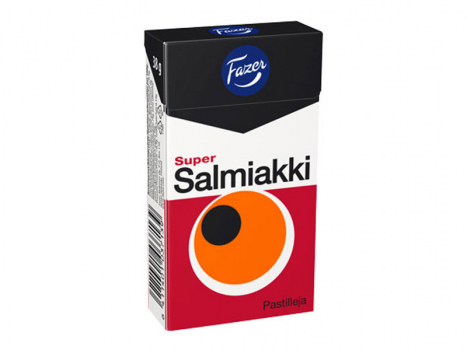 Fazer Super Salmiakki, 20x38g, Fazer Super Salmiakki aus extra starkem Salzlakritz ist seit Jahrzehnten in Finnland ein Renner.