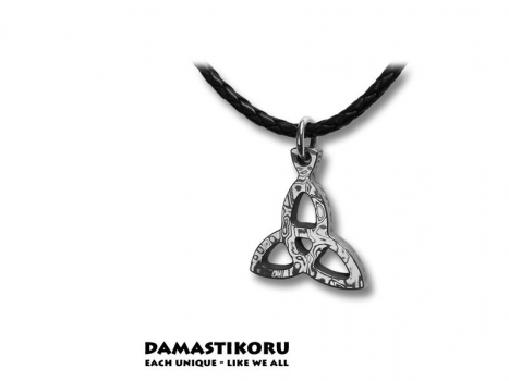Damastikoru friendship knot pendant small, Damascus steel, Der Freundschaftsknoten ist eines der ältesten, keltischen Symbole.