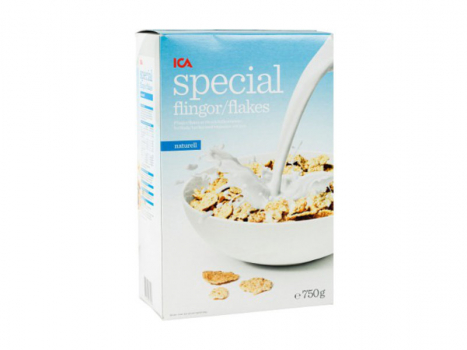 ICA Specialflingor/Flakes 750g, Knusprige Reis-, Weizenflakes.