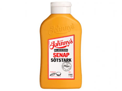 Johnny’s Klassiska Senap Sötstark 500g, Der süße, starke Senf hat eine glatte und feine Oberfläche mit einer Farbe, wie Bernstein.