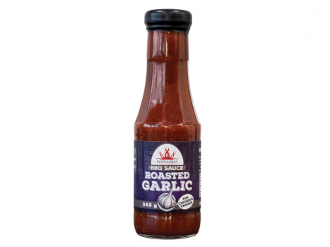 Poppamies Roasted Garlic BBQ sauce 12 x 345g, Eine Barbecue-Sauce nach amerikanischer Art mit geröstetem Knoblauch für alle Arten von Gerichten.