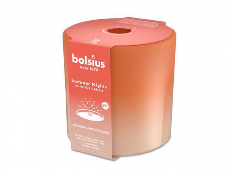 Bolsius Summer Nights Outdoor-Kerze 120mm, Für den Außenbereich, Brenndauer ca. 60 Stunden.