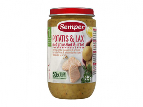 Semper Potatis & Lax med Örter 1 år, 235g