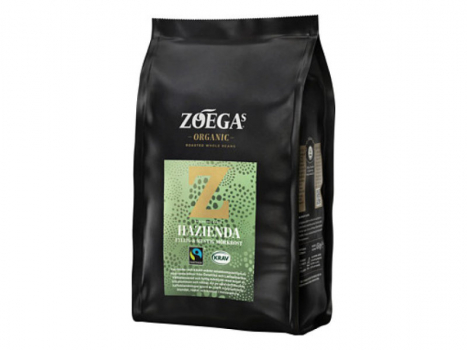 Zoegas Hazienda h B 450g, Hazienda ist eine Fairtrade- und KRAV-zertifizierte Mischung aus 100% ausgewachsenen arabischen Bohnen.