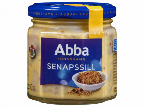 Abba, Senapssill 230g, Abba Senfhering wird mit süßem, schwedischem Senf, mit ganzen Senfkörnern hergestellt.