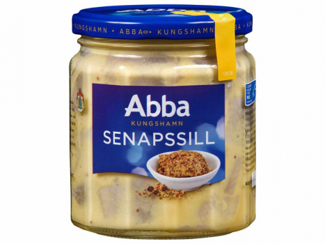 Abba, Senapssill 475g, Abba Senfhering wird mit süßem, schwedischem Senf, mit ganzen Senfkörnern hergestellt.