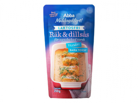 Abba Räk & Dillsås för Ugnsbakad Torsk, 250g, Eine leichte und gute Garnelen- und Dill-Sauce für gebackenen Kabeljau.