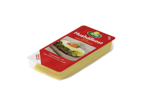 Arla® Hushåll 26% Skivad 300g, ein weicher, milder, sahniger Käse mit 26% Fett in Trockenmasse.