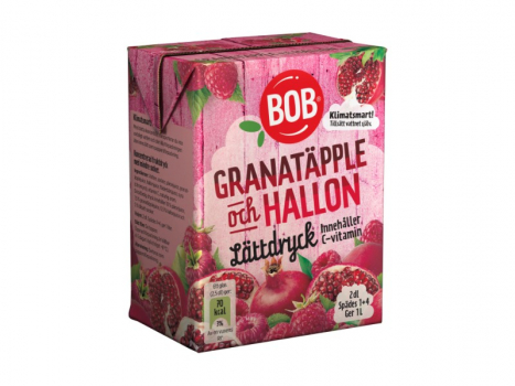 BOB Lättdryck Granatäpple & Hallon, 200ml, BOB Lättdryck ist ein gesunder, leichter Obst & Beerendrink als Konzentrat.