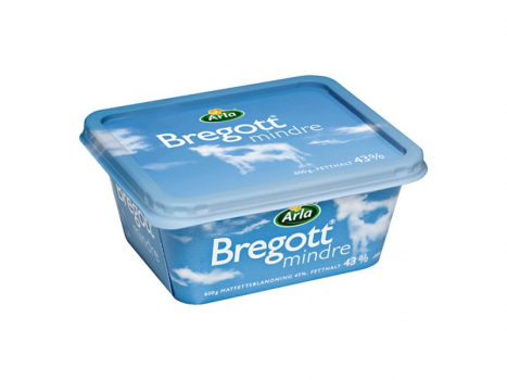 Bregott mindre 600g, Bregott mit 1% Salz (wie Bregott normalsaltat), aber nur mit 43% Fett.