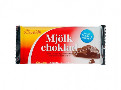 Cloetta Mjölkchoklad utan tillsatt socker 100g