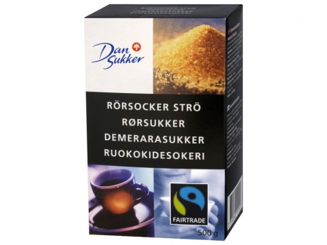 Dansukker Rörsocker Strö Fairtrade 500g, Dieser Rohrzucker ist von höchster Qualität, süß, aromatisch, knackig und mit großen Kristallen.
