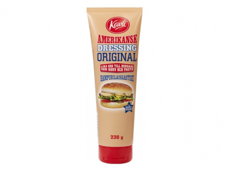 Kavli Amerikansk Dressing 230g, die ideale Sauce für selbst gemachte Hamburger, auch super zum Grillen.