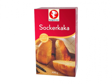 Kungsörnen Sockerkaka 420g, Ein leckerer, weicher und saftiger Biskuitkuchen, gebacken im Handumdrehen.