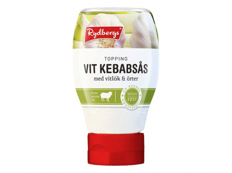 Rydbergs Kebabsås Vit 250ml, Eine frische, leicht säuerliche und lecker Soße.