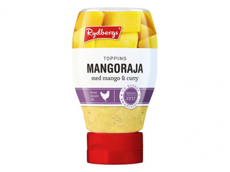 Rydbergs Mangoraja Kall Sås 250ml, Ein exotisches Dressing mit dem aufregenden Geschmack von Curry und Mango.