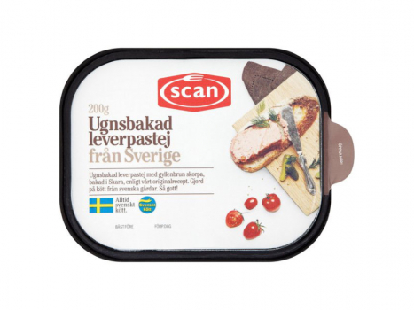 Scan Leverpastej Ugnsbakad 200g, Eine elegante Pastete mit einer schönen Farbe und einer weichen Textur.