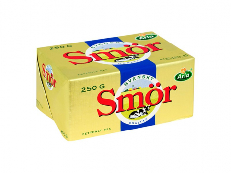 Svenskt Smör från Arla Osaltat 83%, 250g, Schwedische Butter von Arla, Butter aus frischer Sahne von schwedischen Kühen.