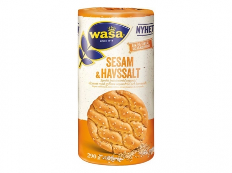 Wasa Sesam & Seasalt, ca. 290g, Wasa Sesam und Meersalz ist ein knuspriges Brot aus Weizen gebacken.