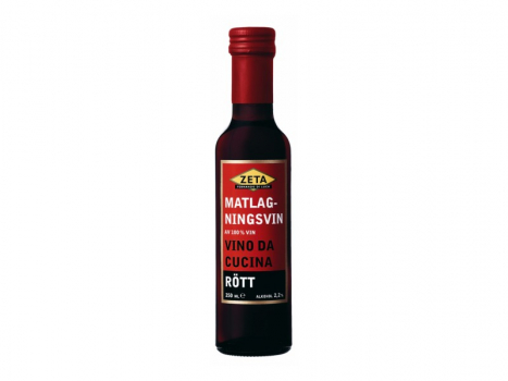 Zeta, Matlagningsvin Rött 250ml, Eine sehr würziger Kochwein, der als Ersatz für Wein in der Küche verwendet werden kann.
