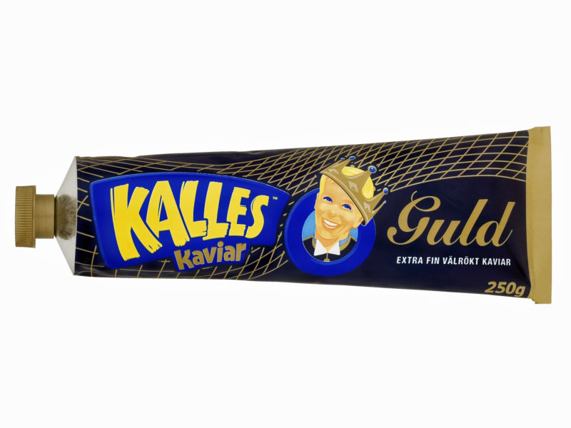 Kalles Kaviar Guld 250g, mit extra viel feinem und besonders lange geräuchertem Rogen, ein Freudenfest für die Geschmacksnerven.