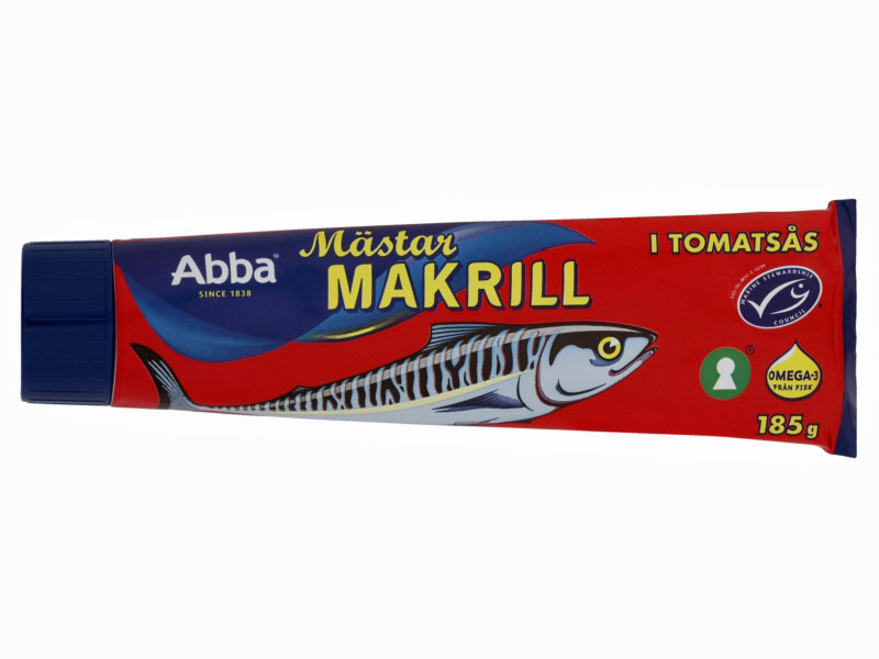 ABBA, Makrele in Tomatensauce 185g, Brotaufstrich aus der Tube, reich an omega3-Fettsäuren, sehr lecker.