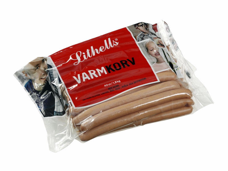 Lithells Varmkorv 900g, ca. 20 Würstchen, gut geeignet für z.B. Hot Dogs.