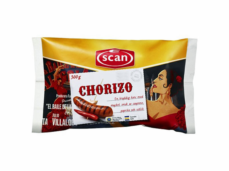 Scan Chorizo 300g, 3 Grillwürste mit Kräutern und scharfem Geschmack.