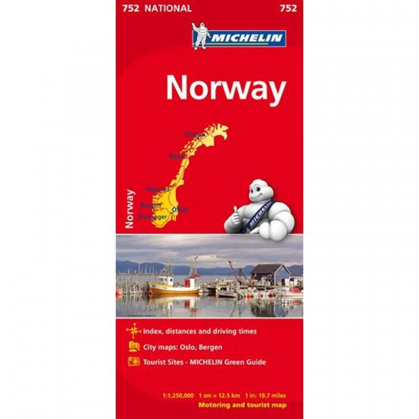 Norge Michelin 752 karta : 1:1,25milj, Karte, Praktisk karta för att planera din resa genom ett land eller till en lokal destination.
