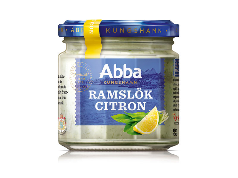Abba Ramslök Citronsill 220g, Abba Hering mit Knoblauch und Zitrone ist eine cremige Hering Variante.