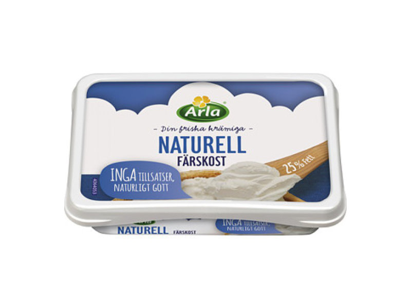 Arla® Färskost Naturell 150g, Ein natürlicher Frischkäse mit einem frischen, leicht säuerlichen Geschmack und einer festen Konsistenz.