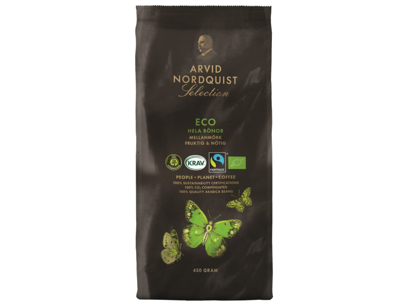 Arvid Nordquist Selection Eco h B 450g, Ganze Bohnen, Eco hat einen großzügigen Duft nach Haselnuss.