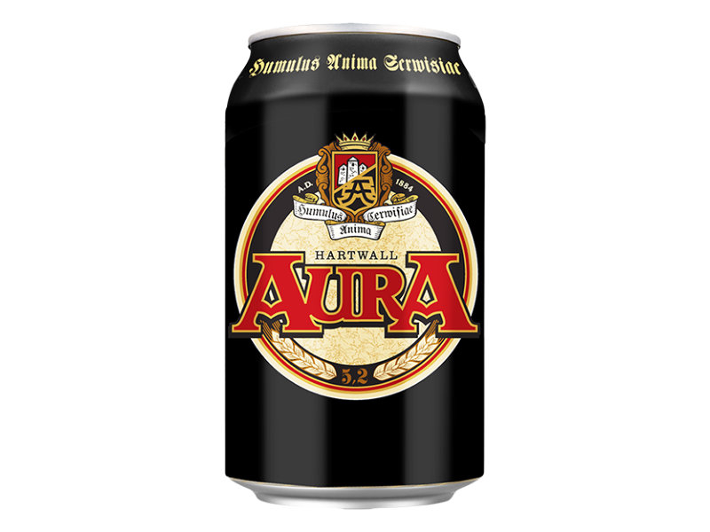 Hartwall Aura 4,5% 24x330ml, Aura ist ein leichtes Lagerbier mit aromatischem Saazer-Hopfen.