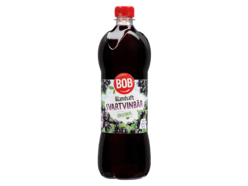 BOB Blandsaft Svart Vinbär-Sirup, 950ml, mit dem Fruchtsaft der schwarzen Johannisbeere.