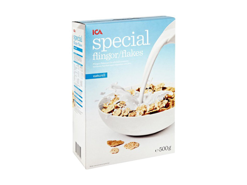 ICA Specialflingor/Flakes 500g, Knusprige Reis-, Weizenflakes.