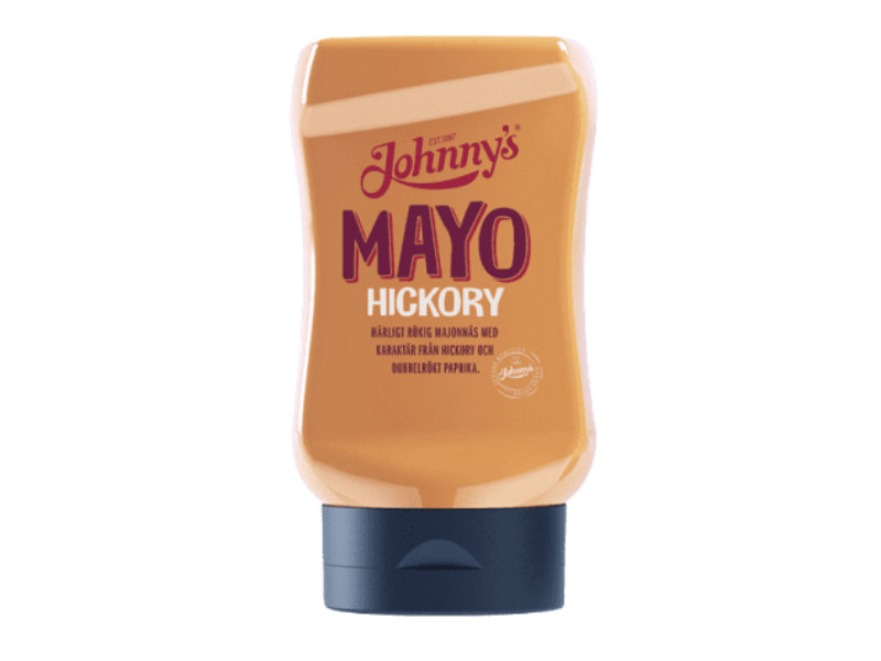 Johnny’s Mayo Hickory 250ml, Schöne rauchige Mayonnaise mit dem Charakter aus doppelt geräucherten Paprikaschoten.
