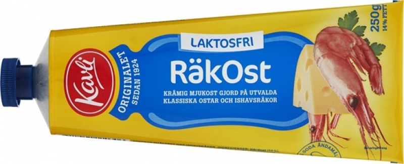 Kavli Laktosfri Räkost 250g, Kavli Räkost, der beliebte, schwedische Streichkäse - jetzt auch in der Laktose-Variante.