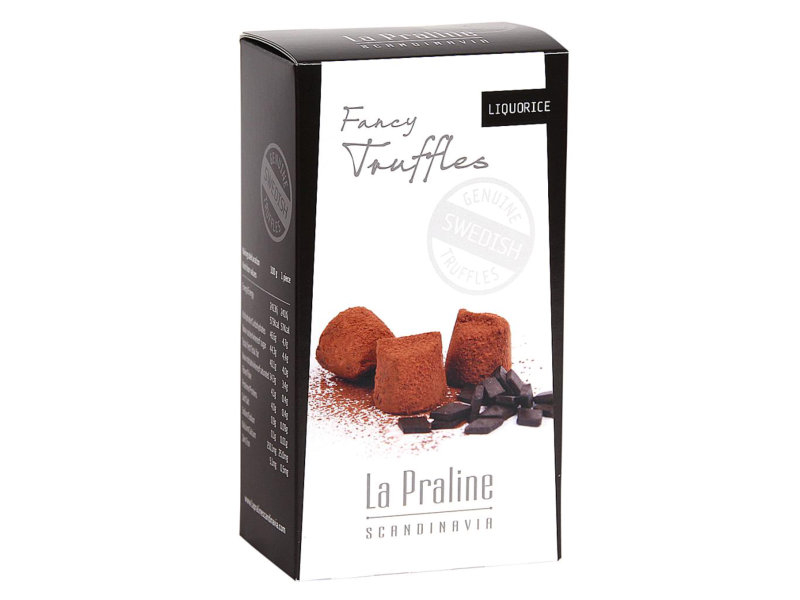 La Praline Konfekt Lakritz, 20 x 100g, La Praline Konfekt Lakritz kommen aus Schweden und sind feine Schokoladentrüffel mit Lakritzgeschmack.