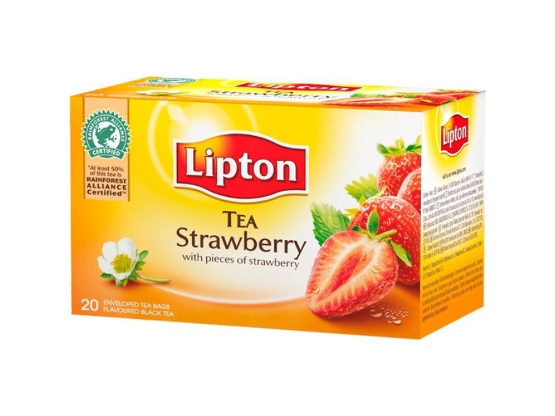 Lipton Strawberry, 20-Pack, Der Tee hat eine perfekte Balance zwischen reichhaltigen Teearomen und köstlichen Erdbeeren.