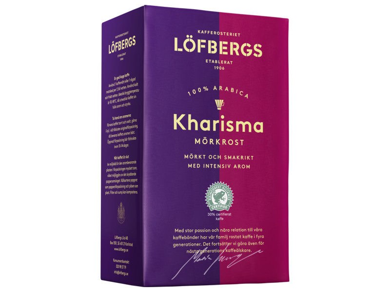 Löfbergs Kharisma Mörkrost 450g, Ein dunkler und leckerer Kaffee mit einem intensive Aroma und nussigen Tönen.