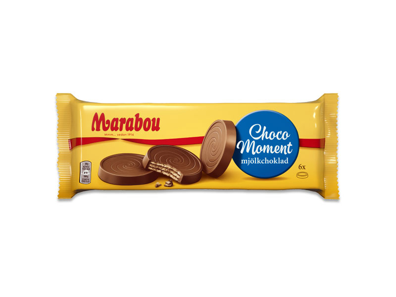 Marabou Choco Moment, 18x180g, Marabou Choco Moment ist eine herrlich, feinknusprige Kekswaffel, überzogen mit zartschmelzender Schokolade.