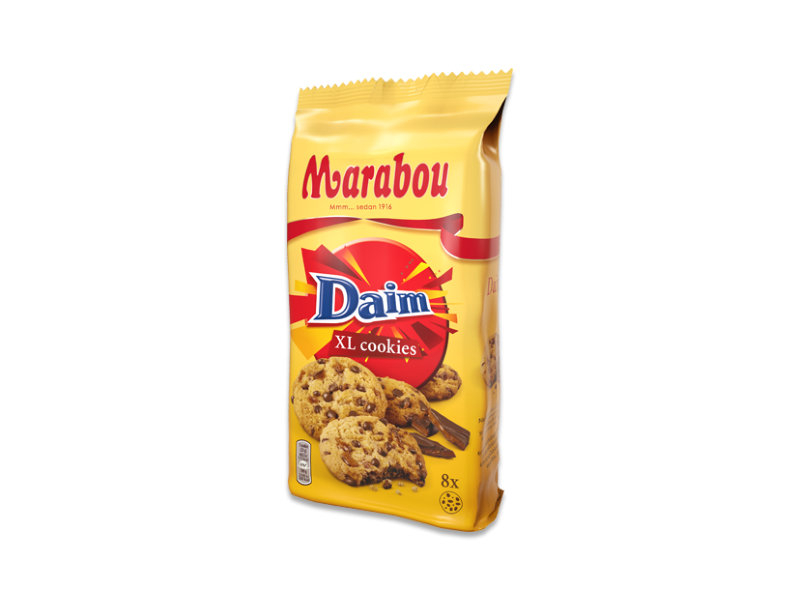 Marabou Cookies Daim 184g, Daim Cookies sind knackige Kekse mit leckerer Milchschokolade und Stücken von Daim.