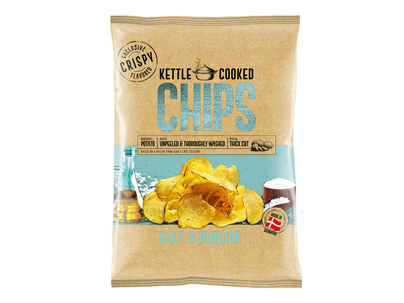 OK Snacks Kettle Chips SALT & VINEGAR, 15 x 150g, OK Snacks Kettle Chips SALT & VINEGAR​ sind Kartoffelchips mit Biss: Kartoffel trifft auf Essig und einer schönen Brise Meersalz.