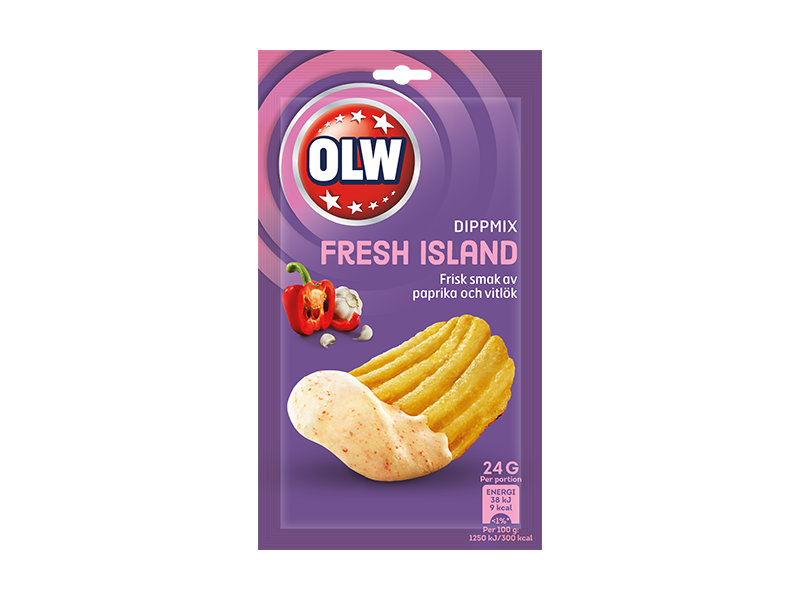 OLW Dippmix Fresh Island, 24g, Mit einem frischen Geschmack von Paprika und Knoblauch.