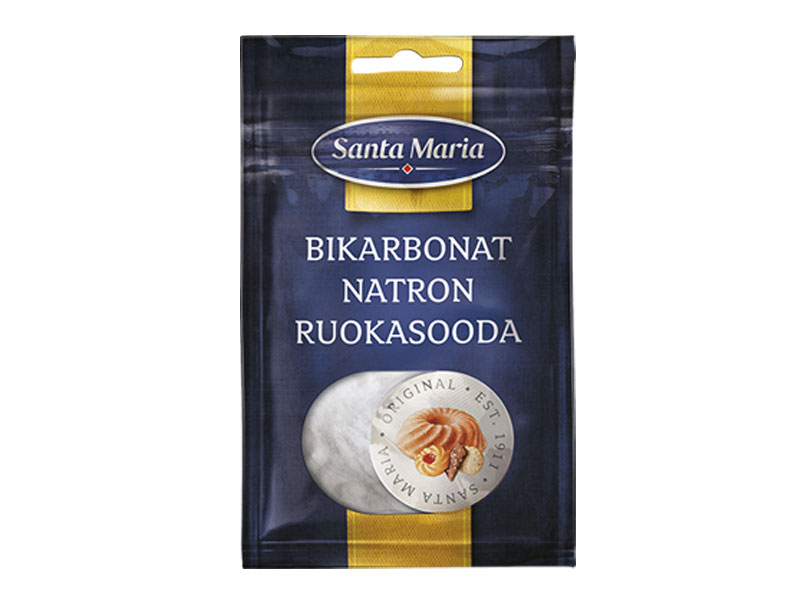 Santa Maria Bikarbonat 42g, Bikarbonat (E500), wird als Treibmittel im Lebkuchen und in anderen Backwaren verwendet.