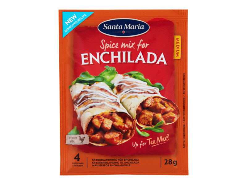 Santa Maria Enchilada Spice Mix 28g, Dies Würzmischung gibt in Ihren Enchiladas einen unglaublich guten Geschmack.
